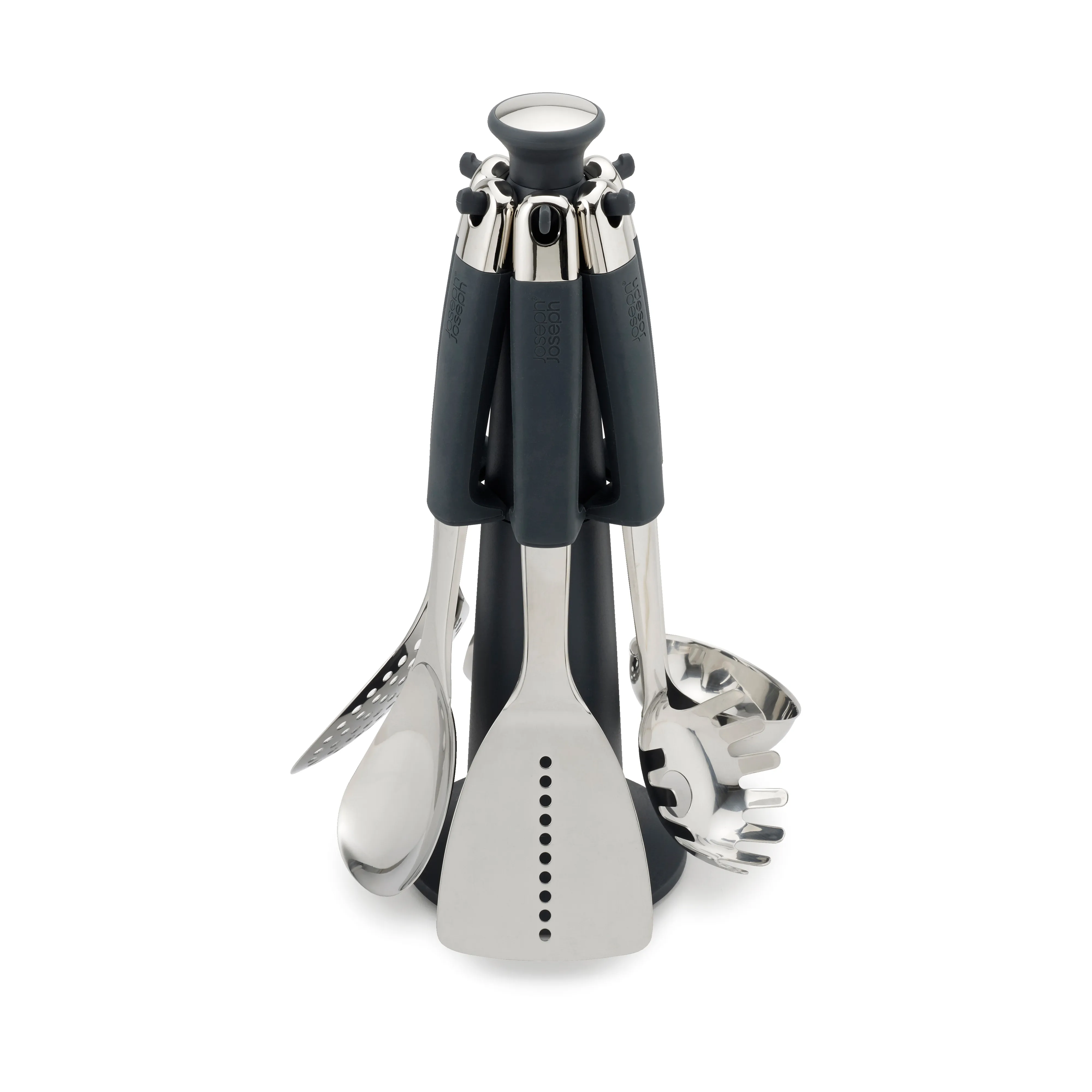 Joseph Elevate Keukengerei & Keuken Gadgets Set 6 Stuks Met Roterende Houder Ergonomische Siliconen Handgrepen Anti Aanbak Kop Grijs 2267116993