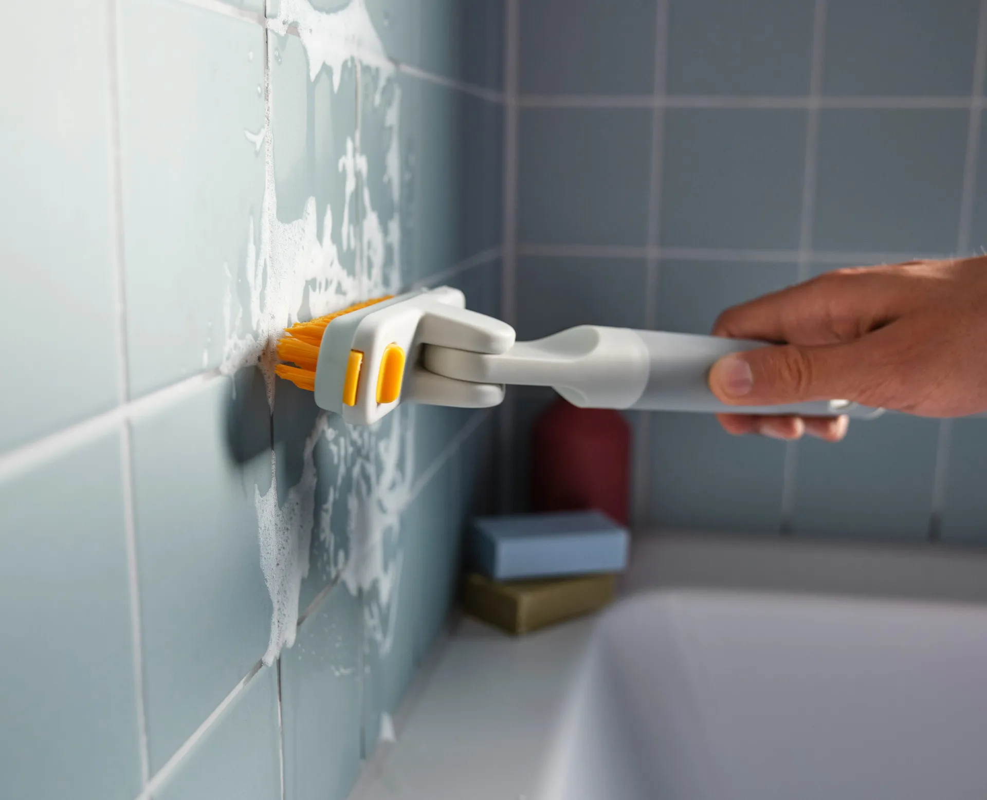 Joseph Joseph Cleantech 2-in-1 tegelborstel, Stone Joseph Joseph