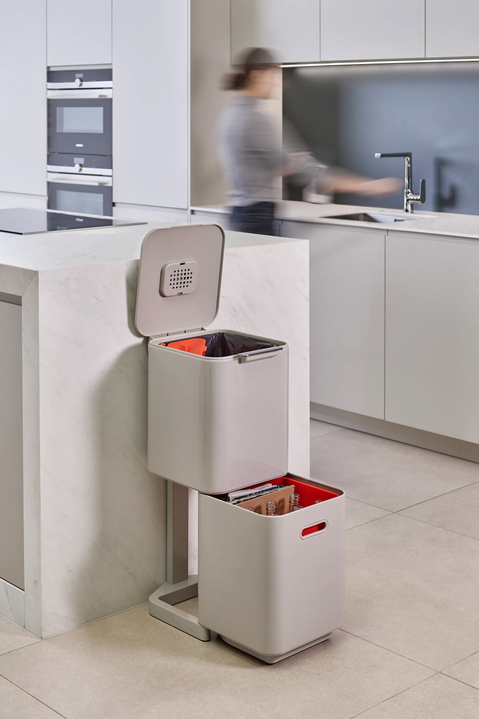 Joseph Joseph Totem Compact Afvalbak 40 L, Stone Joseph Joseph