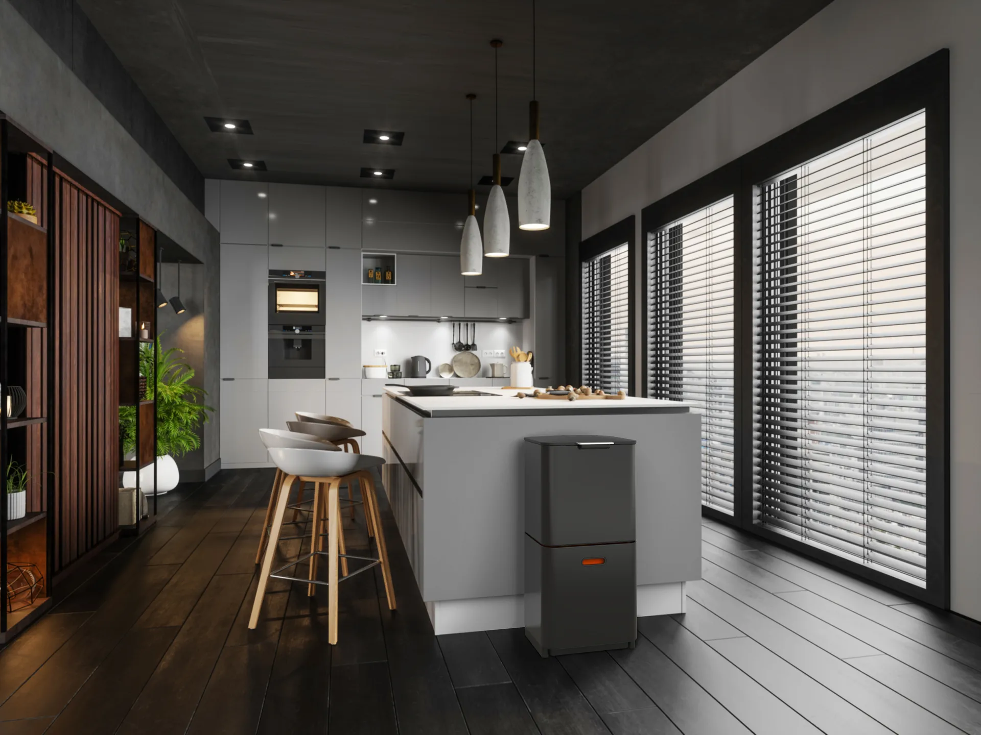 Joseph Joseph Totem Max vuilnisbak 60 L, Carbon black Joseph Joseph