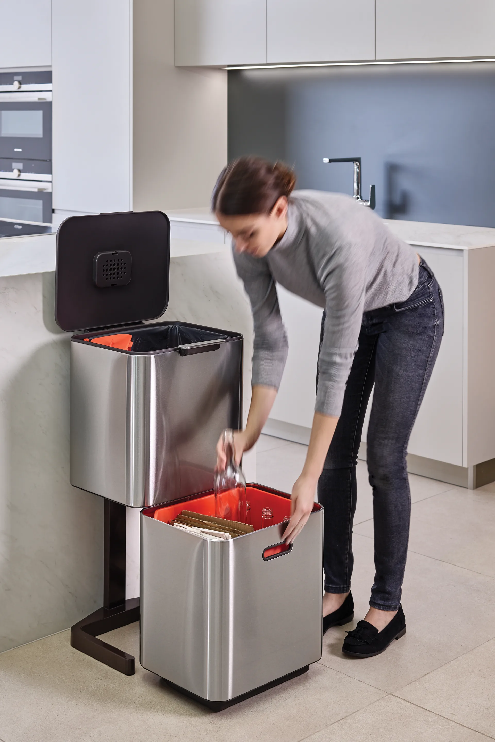 Joseph Joseph Totem Max vuilnisbak 60 L, Stainless steel Joseph Joseph