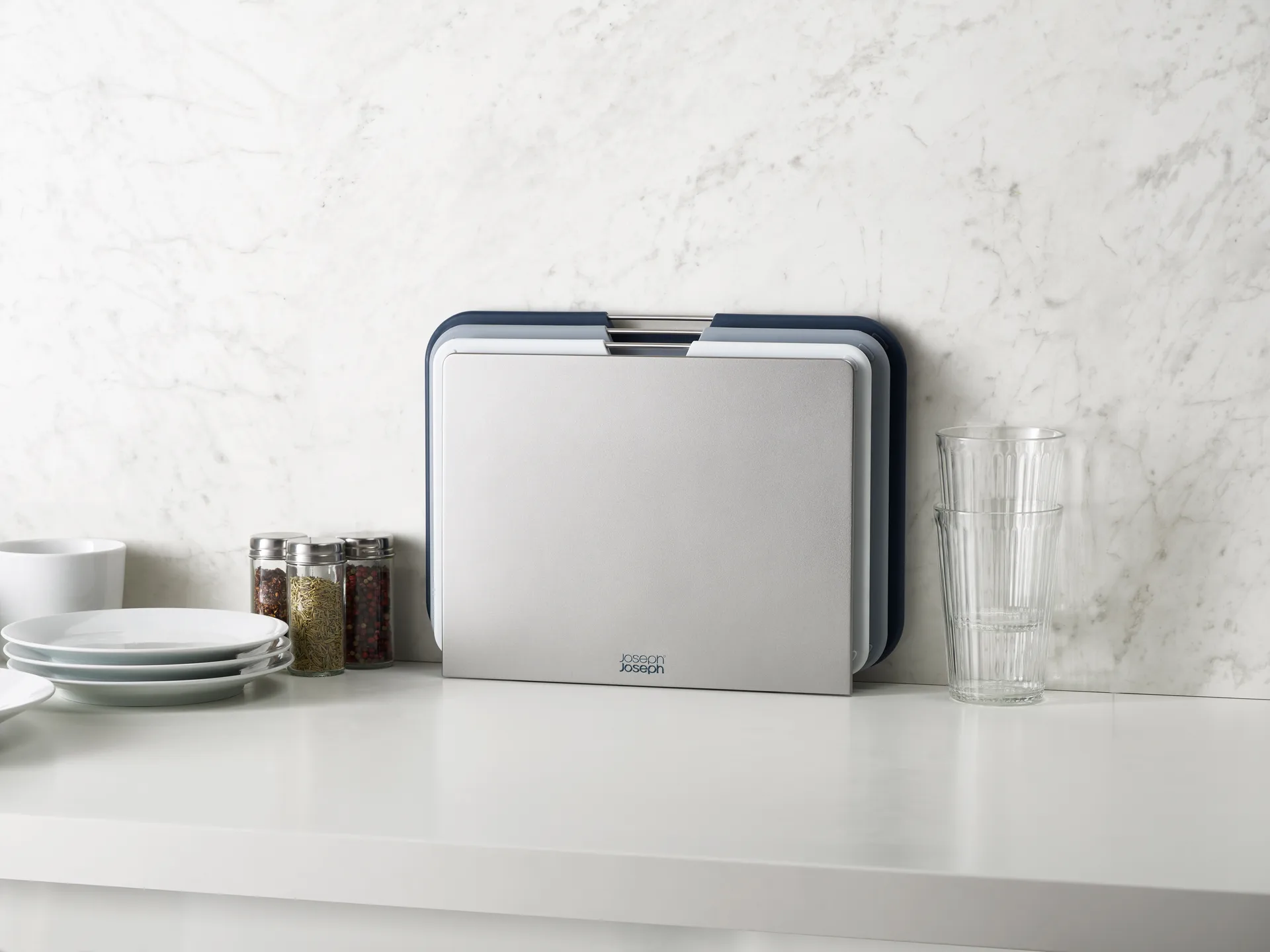 Nest snijplank large 3-delig, Grijs Joseph Joseph