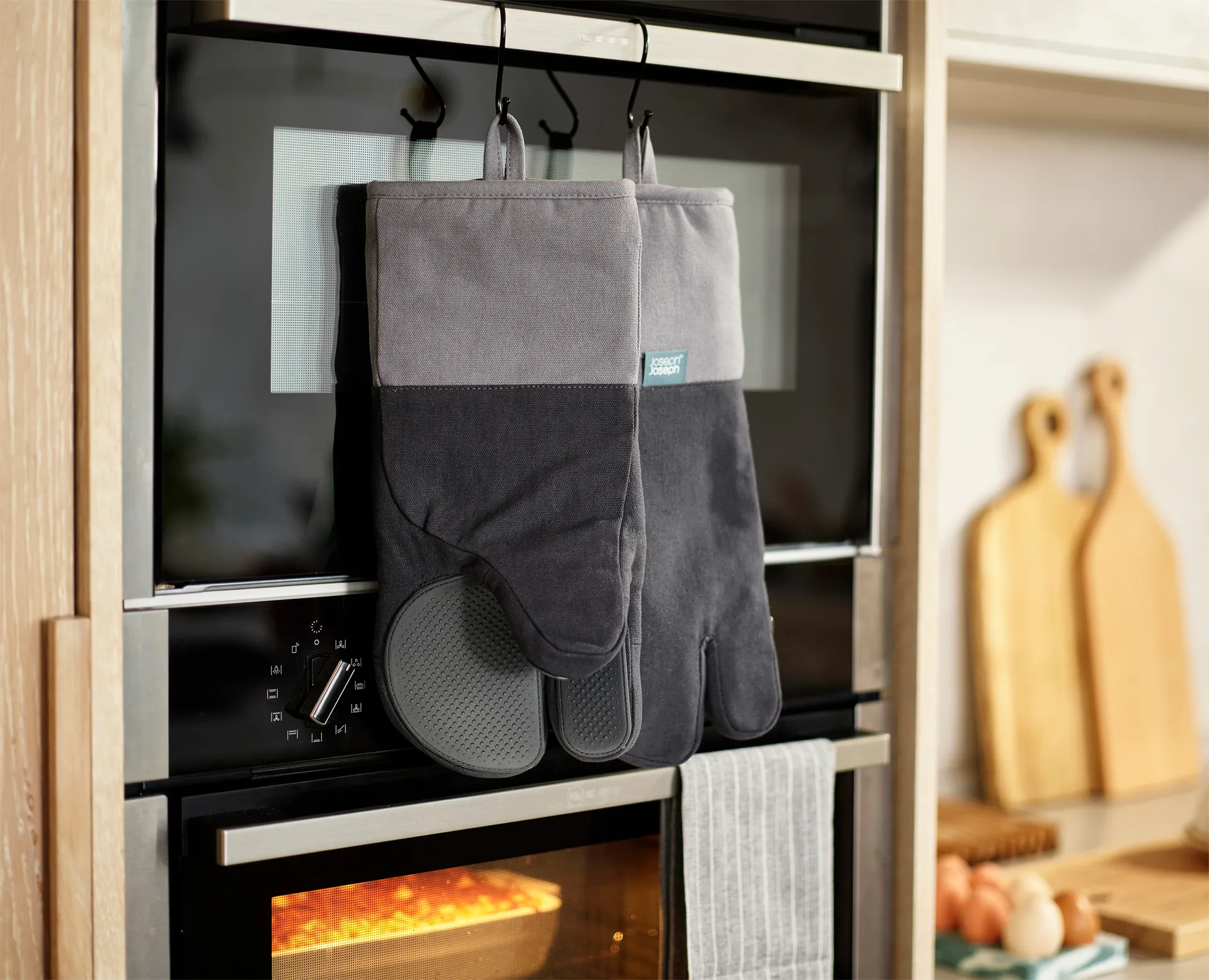 Pinch ovenwant voor rechtshandigen 34,5 cm, Grijs Joseph Joseph