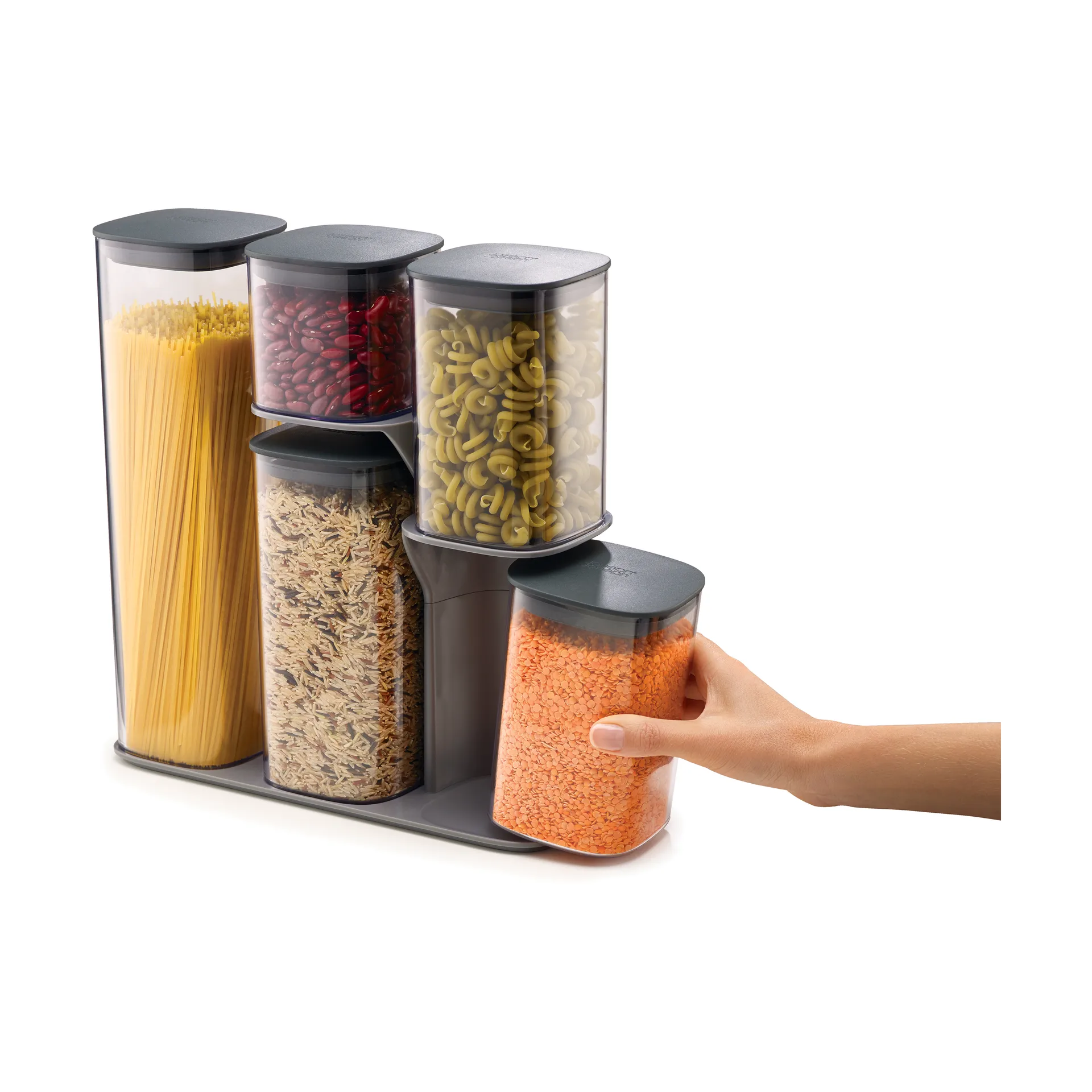 Podium opbergpot 5-delig, Grijs Joseph Joseph