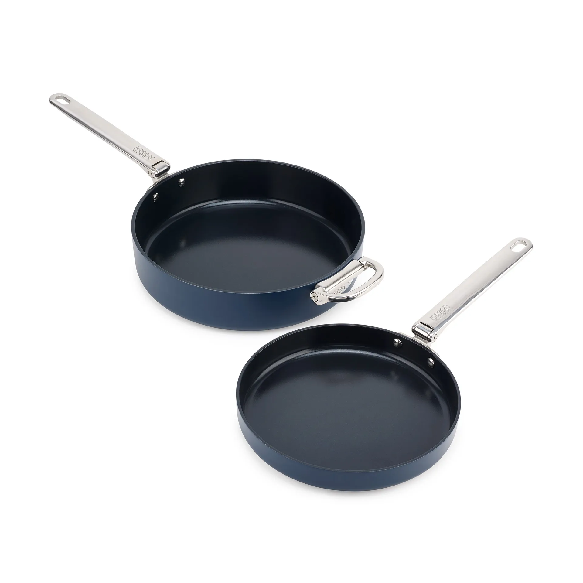 Space non stick koekenpan 2-delig, Blauw Joseph Joseph