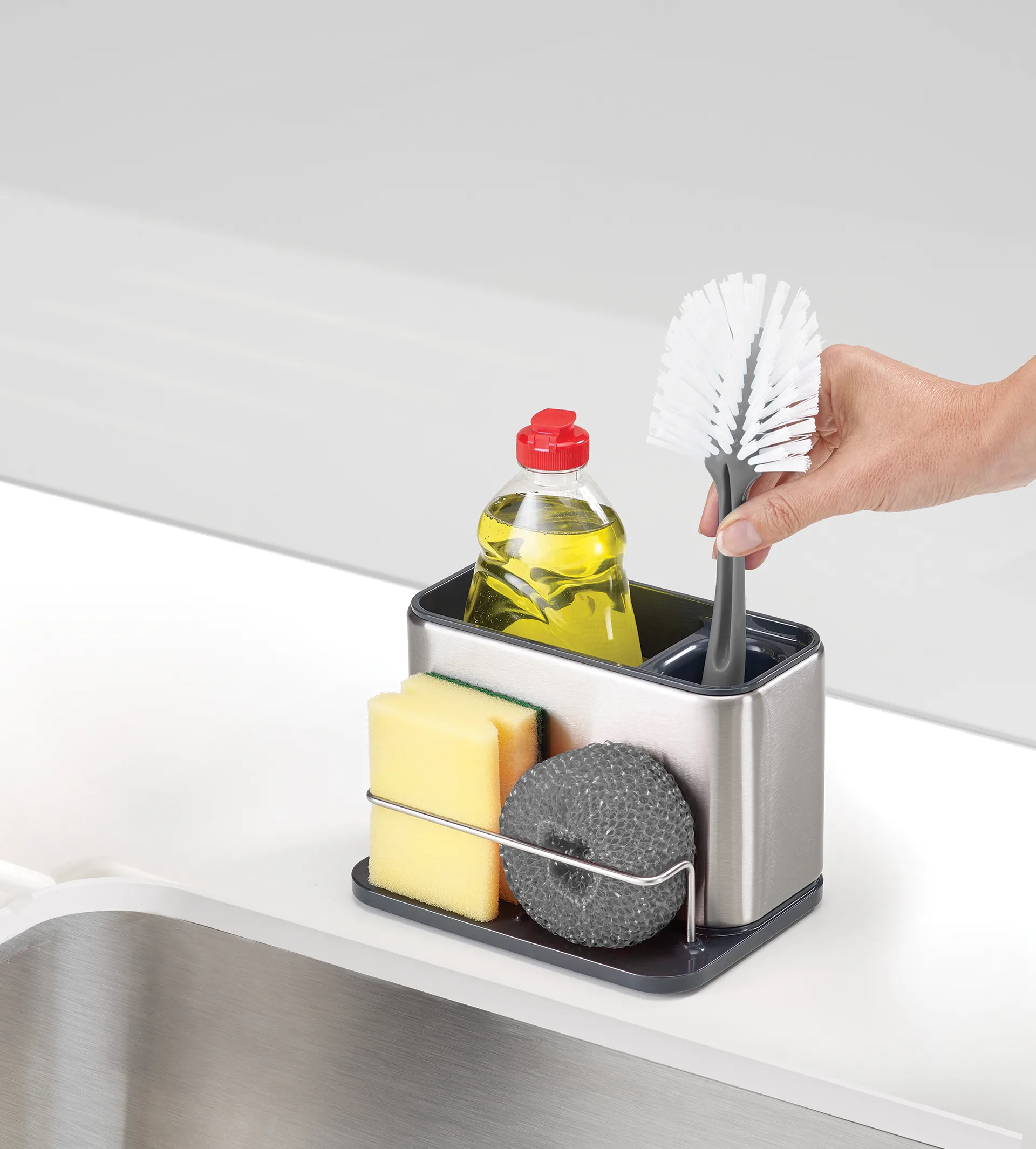Surface aanrecht-organizer 18 cm, Roestvrij staal Joseph Joseph