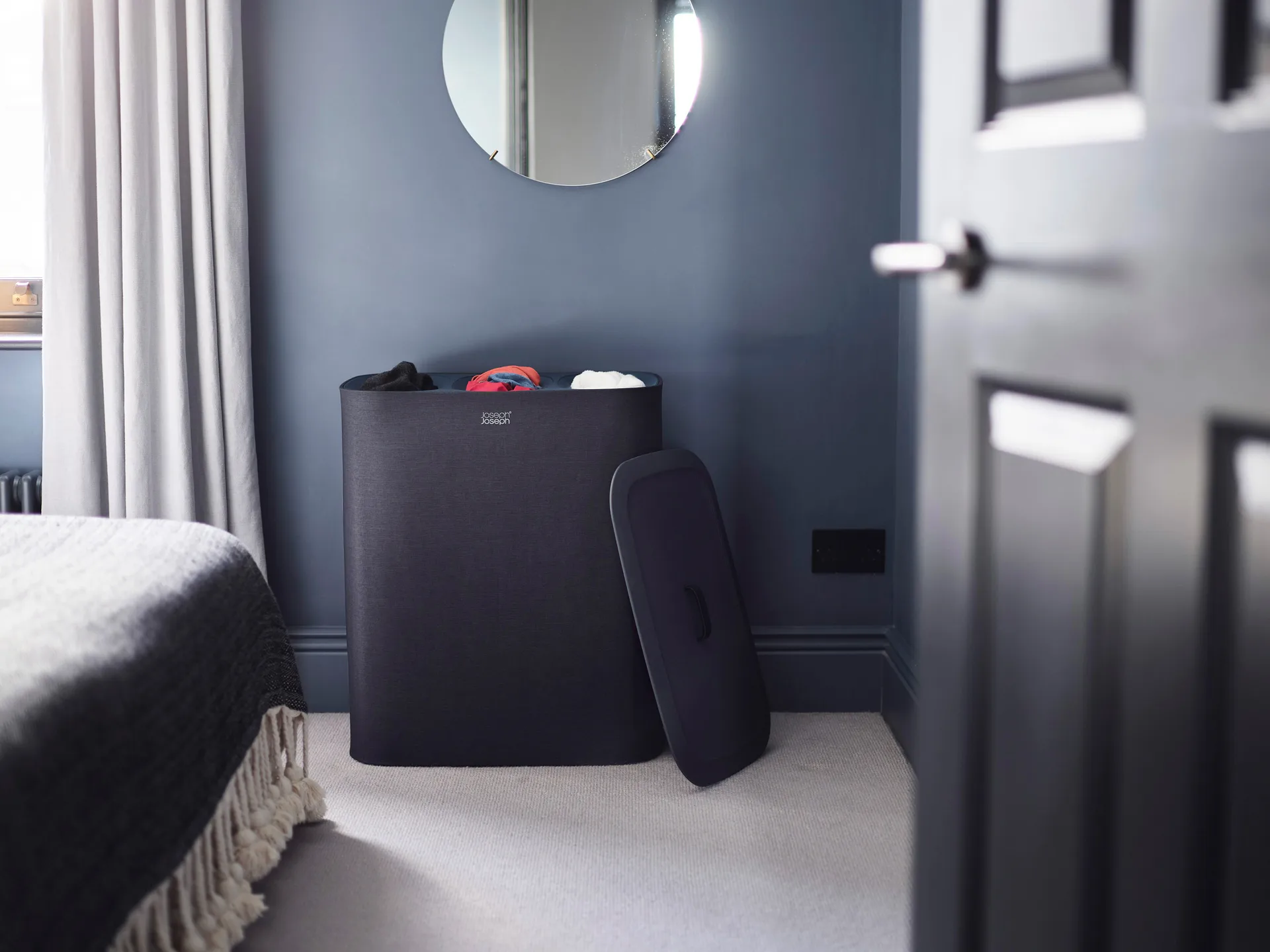 Tota Trio wasmand 90 L, Zwart Joseph Joseph