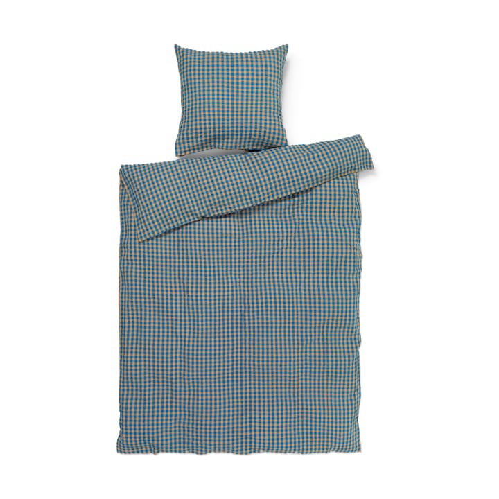 Bæk&Bølge beddengoedset 150x210 cm - Blauw-oker - Juna
