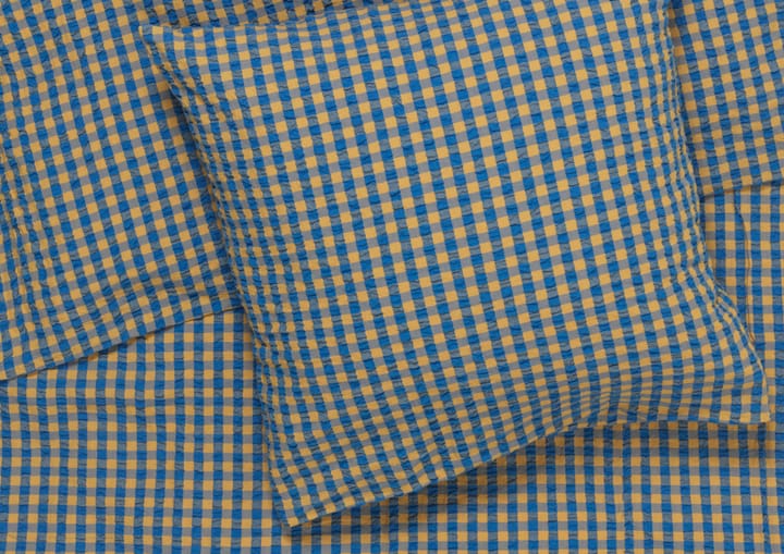 Bæk&Bølge dekbedovertrek 220x220 cm, Blauw-oker Juna