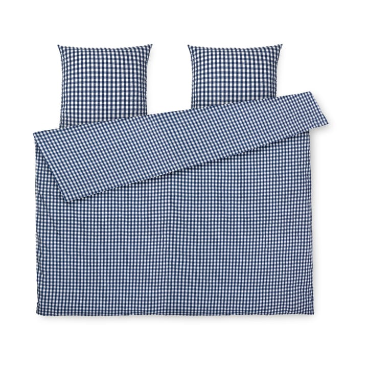 Bæk&Bølge dekbedovertrek 220x220 cm - Donkerblauw-wit - Juna