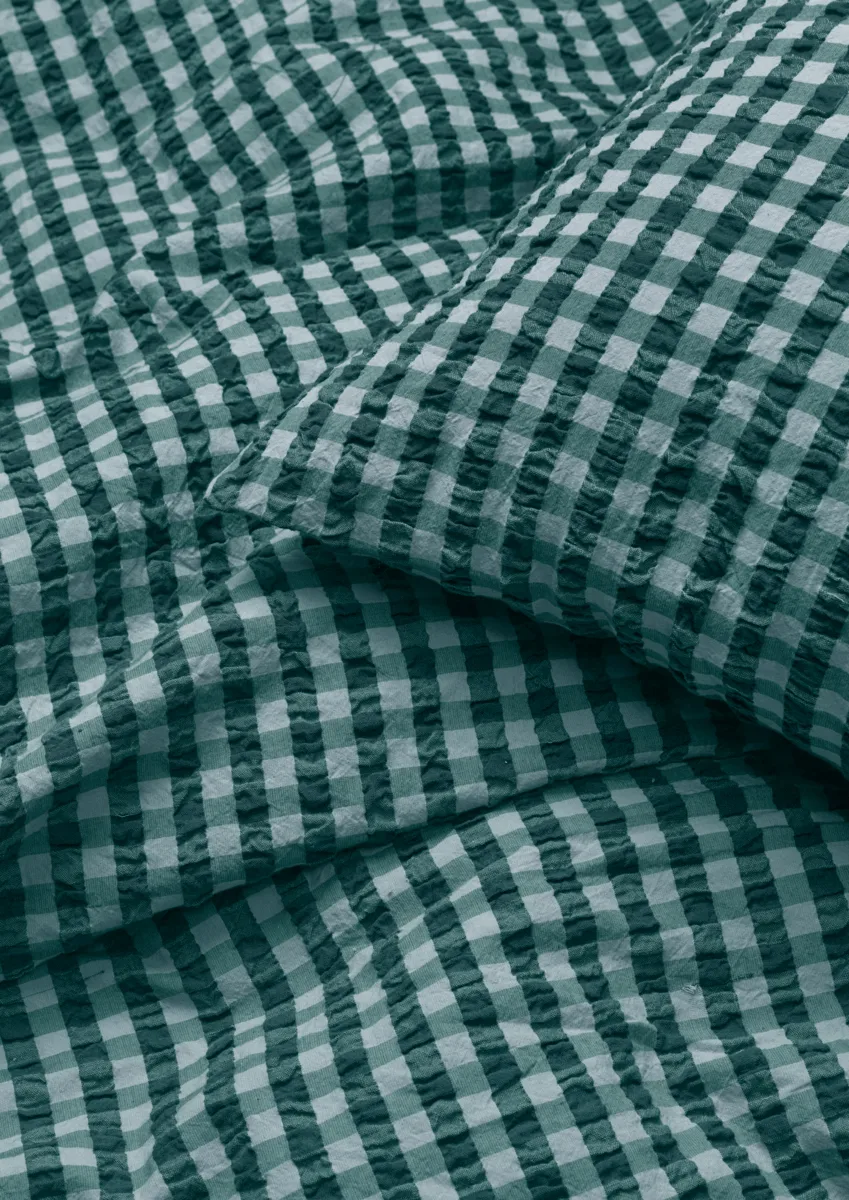 Bæk&Bølge dekbedovertrek 220x220 cm, Groen-lichtblauw Juna