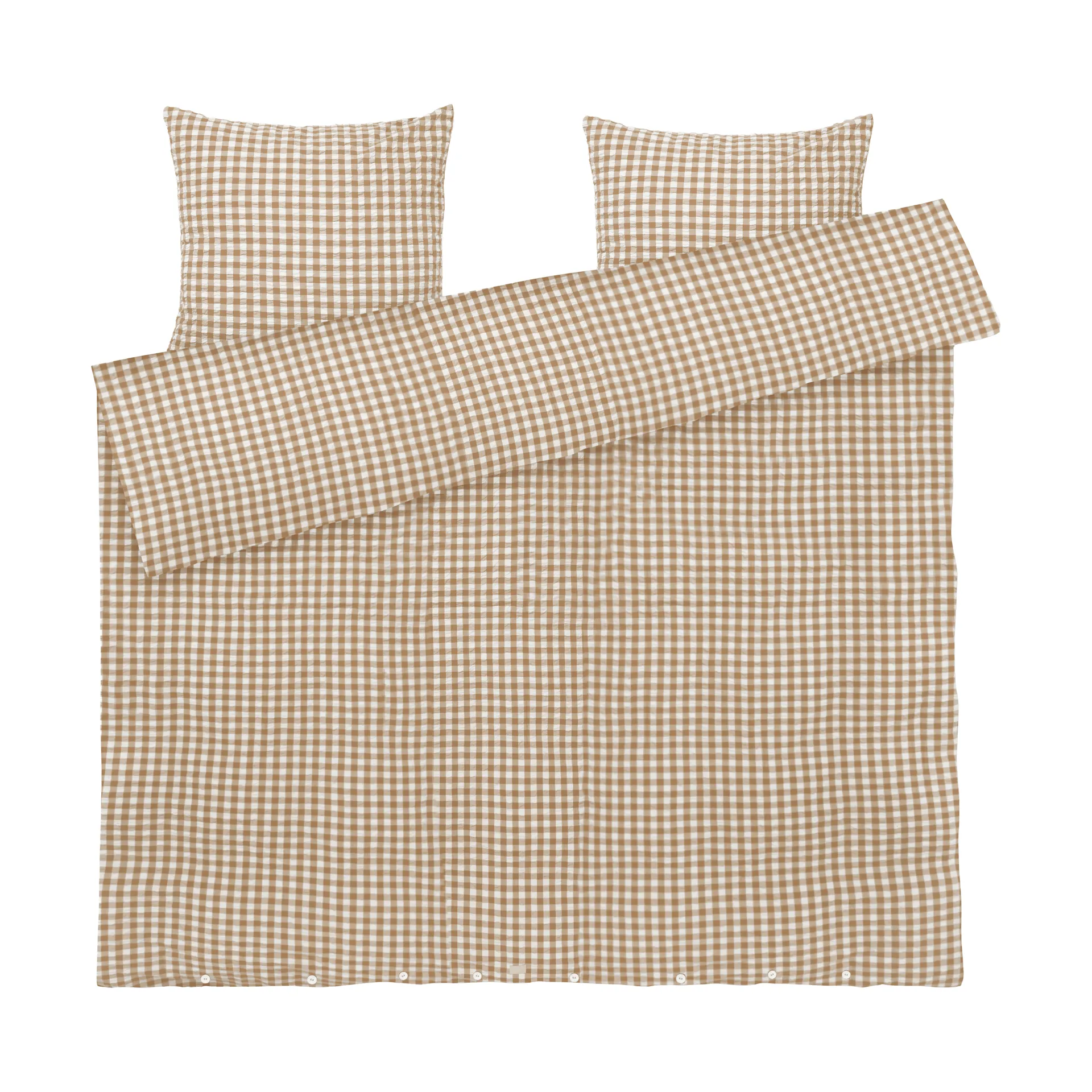 Bæk&Bølge dekbedovertrek 220x220 cm, karamel-offwhite Juna