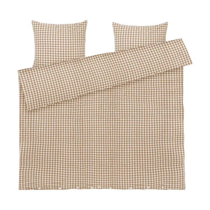 Bæk&Bølge dekbedovertrek 220x220 cm - karamel-offwhite - Juna