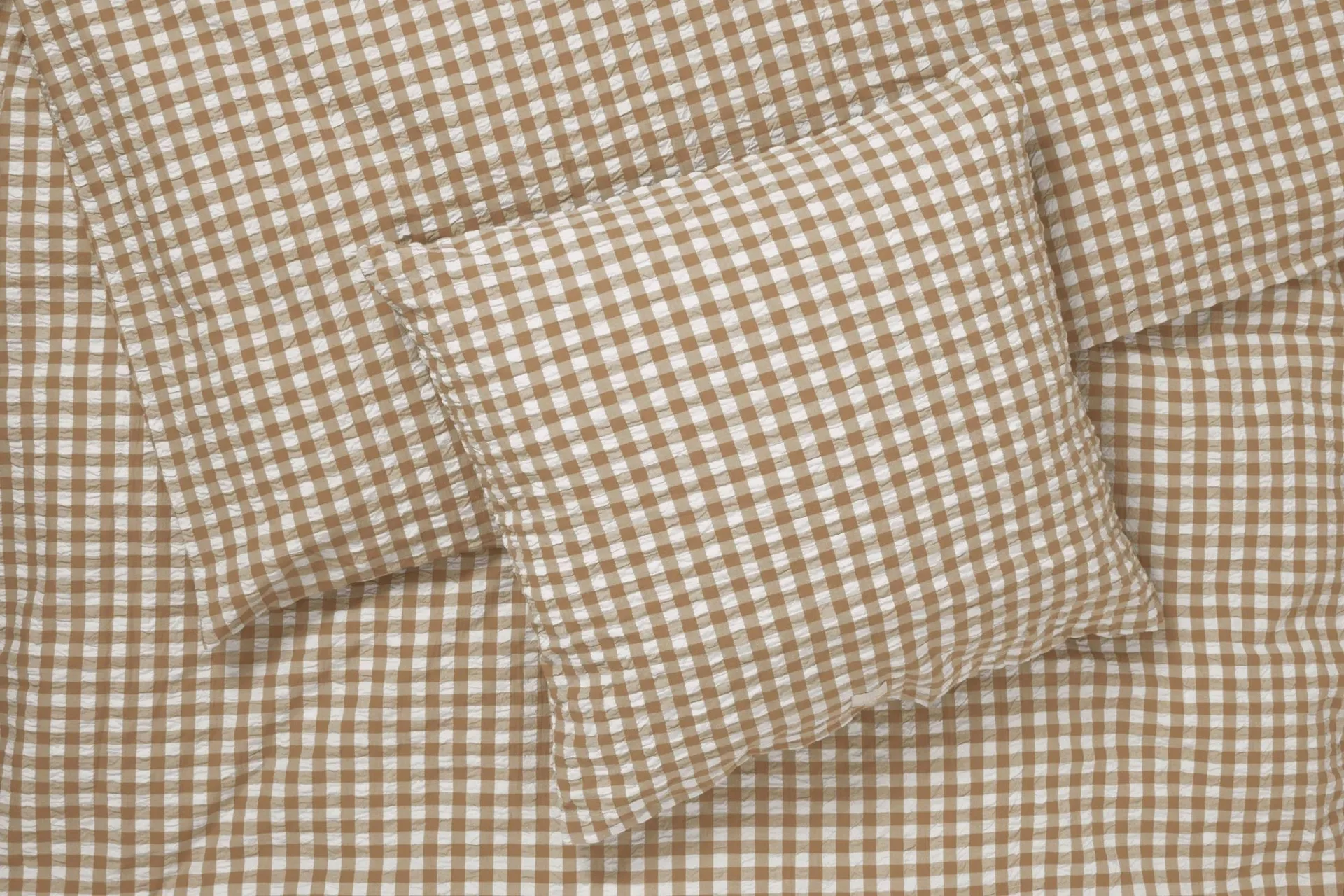 Bæk&Bølge dekbedovertrek 220x220 cm, karamel-offwhite Juna