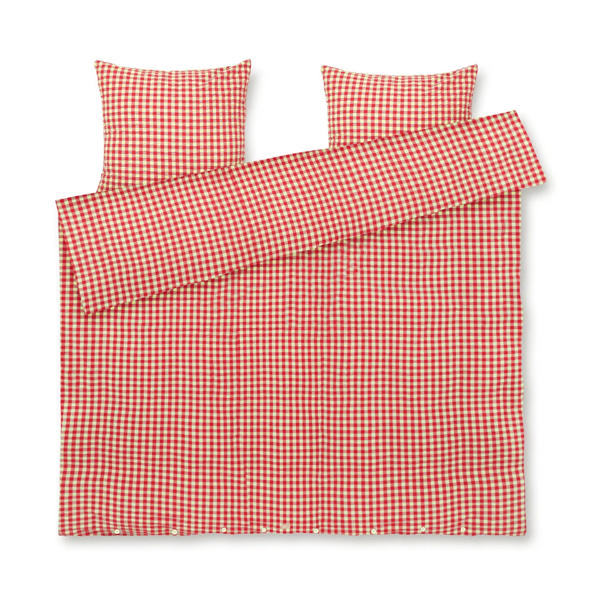 Juna Bæk&Bolge dekbedovertrek 220x220 cm Rood-geel | Scandinavisch Interieur | Beddensets | Rood