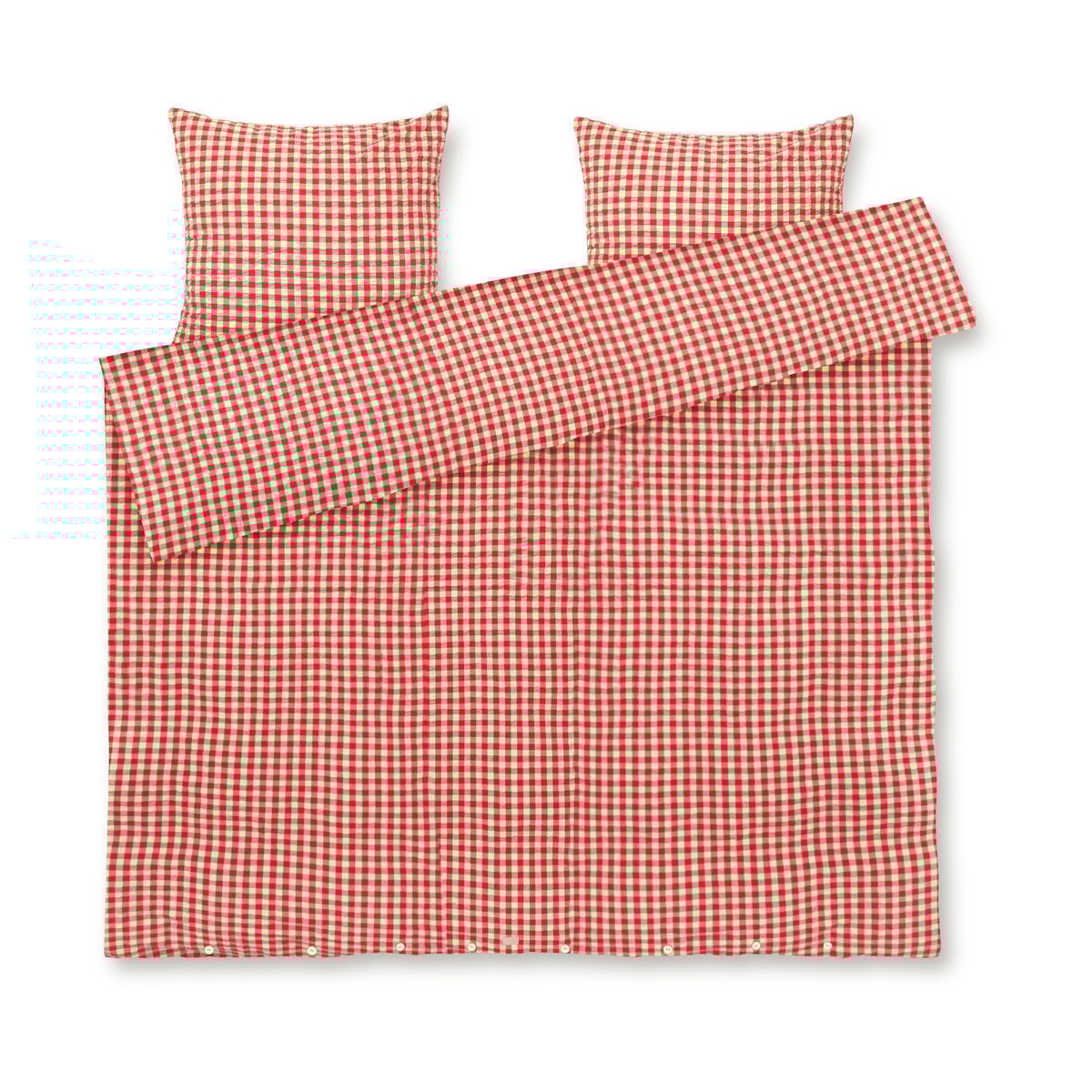 Juna Bæk&Bolge dekbedovertrek 220x220 cm Rood-geel | Scandinavisch Interieur | Beddensets | Rood