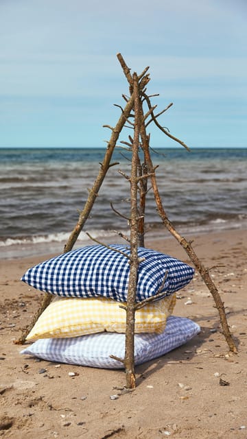 Bæk&Bølge kussensloop 50x60 cm - Donkerblauw-wit - Juna