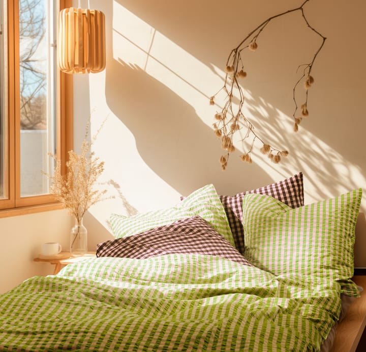 Bæk&Bølge kussensloop 60x63 cm, Groen-lichtroze Juna