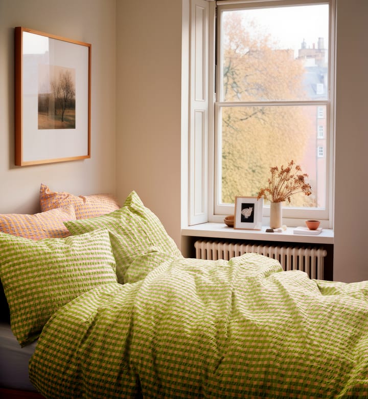 Bæk&Bølge kussensloop 60x63 cm, Groen-lichtroze Juna