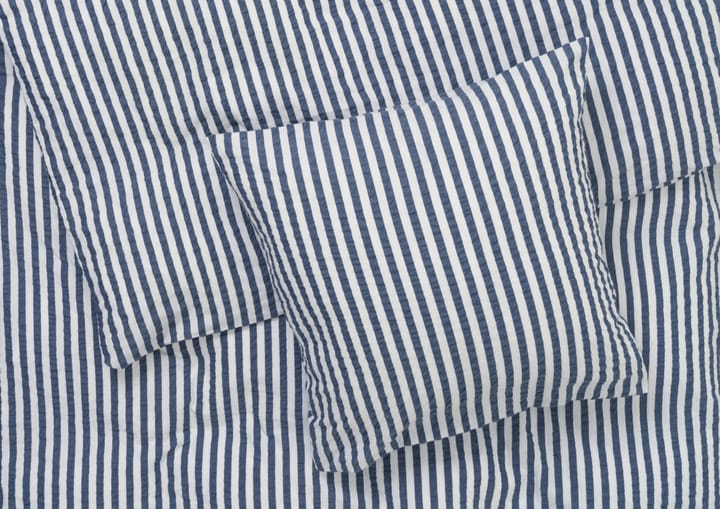 Bæk&Bølge Lines dekbedovertrek 220x220 cm, Donkerblauw-wit Juna