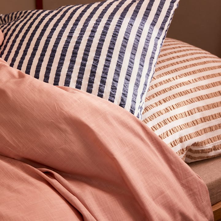Bæk&Bølge Lines kussensloop 50x60 cm, Donkerblauw-wit Juna