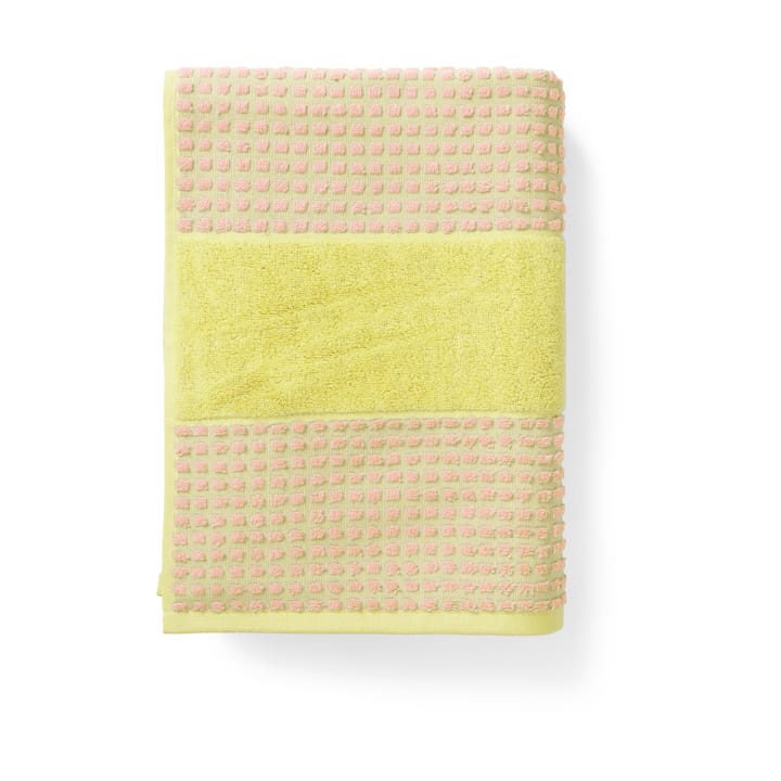 Check handdoek 50x100 cm - Geel-roze - Juna