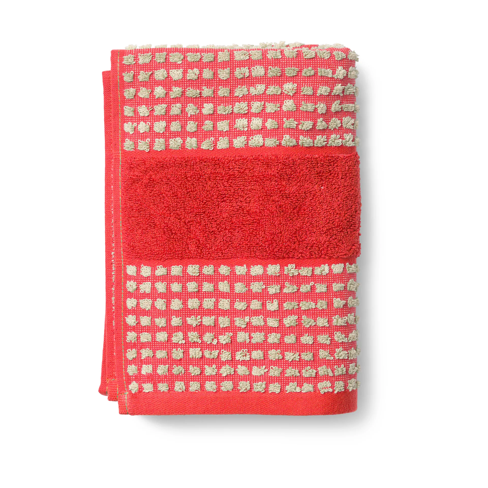 Check handdoek 50x100 cm, Rood-zand Juna
