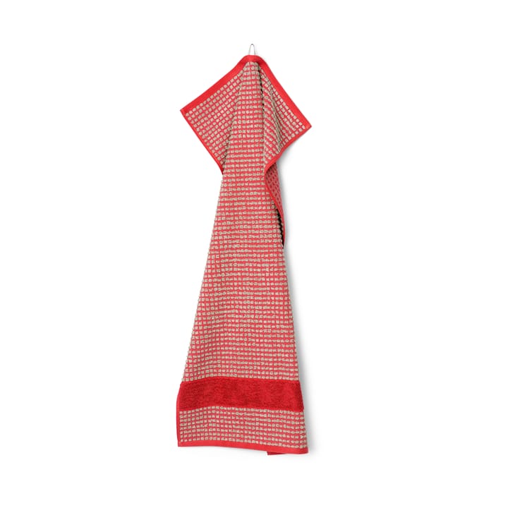 Check handdoek 50x100 cm, Rood-zand Juna