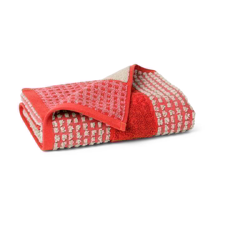 Check handdoek 50x100 cm, Rood-zand Juna
