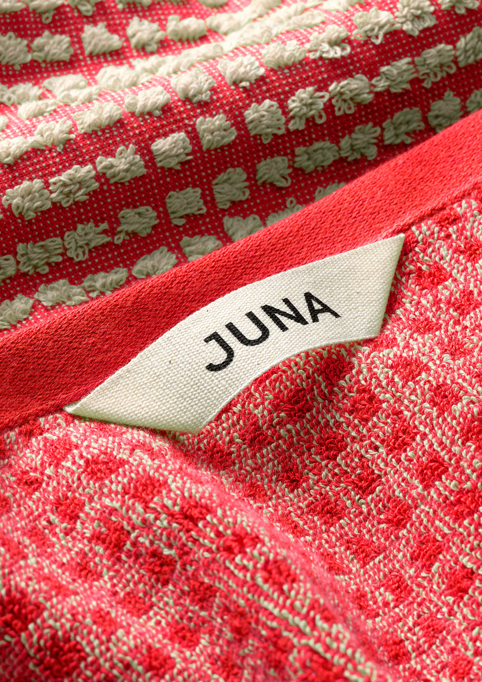 Check handdoek 50x100 cm, Rood-zand Juna