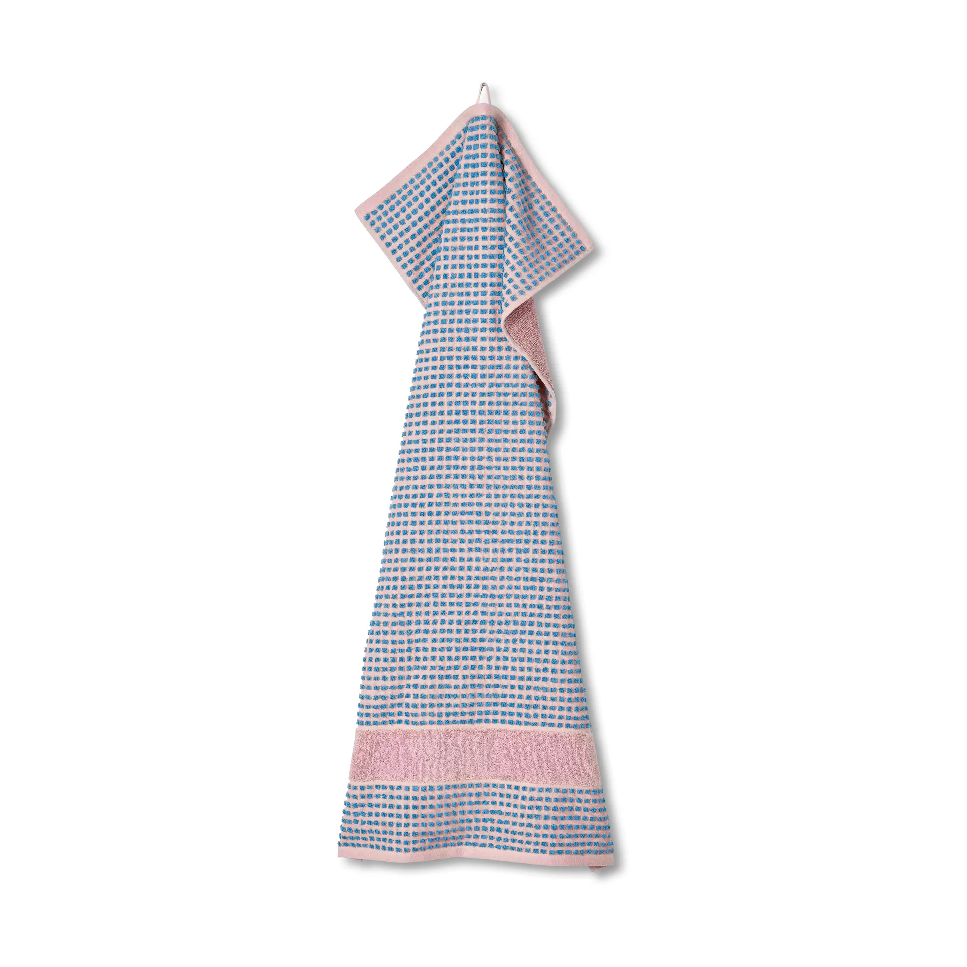 Check handdoek 50x100 cm, Soft pink-blauw Juna