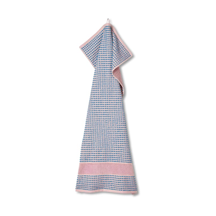 Check handdoek 50x100 cm, Soft pink-blauw Juna