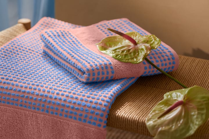 Check handdoek 50x100 cm, Soft pink-blauw Juna