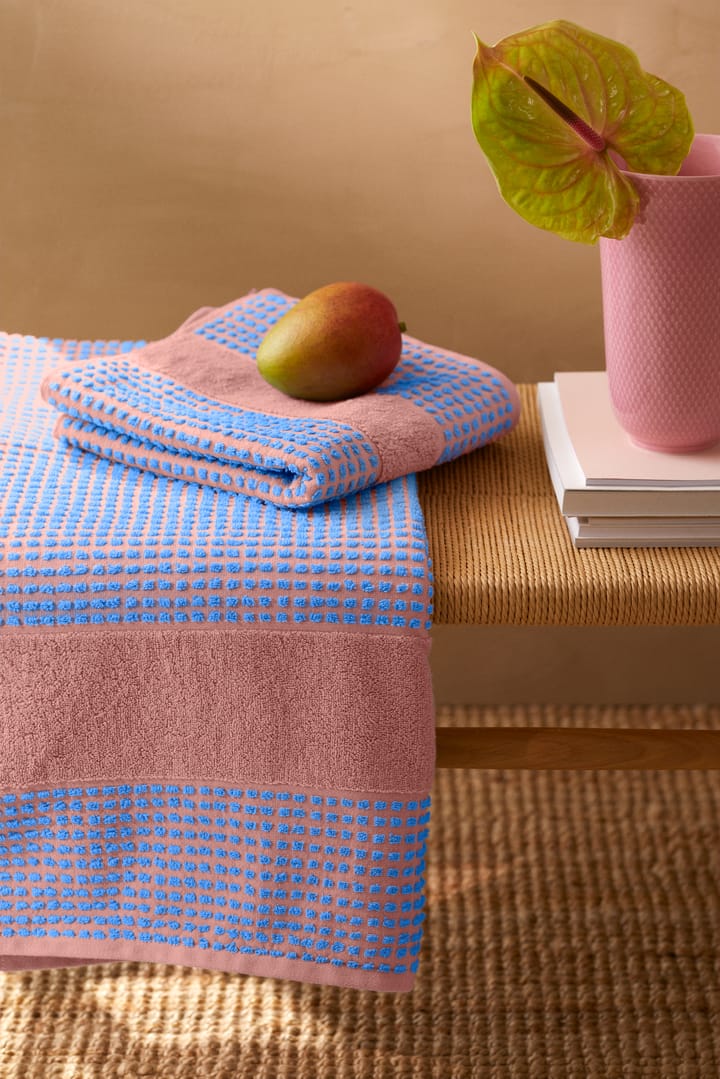 Check handdoek 50x100 cm, Soft pink-blauw Juna