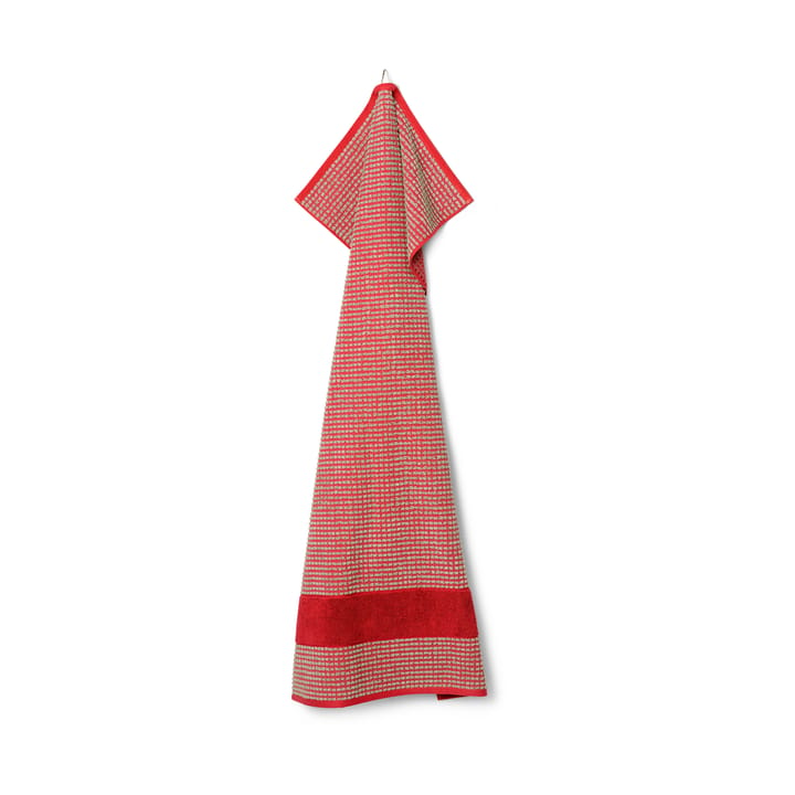 Check handdoek 70x140 cm - Rood-zand - Juna