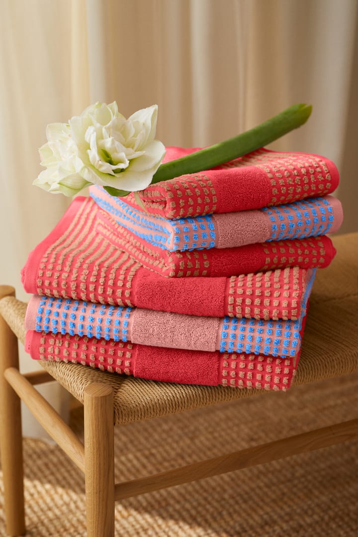 Check handdoek 70x140 cm, Rood-zand Juna