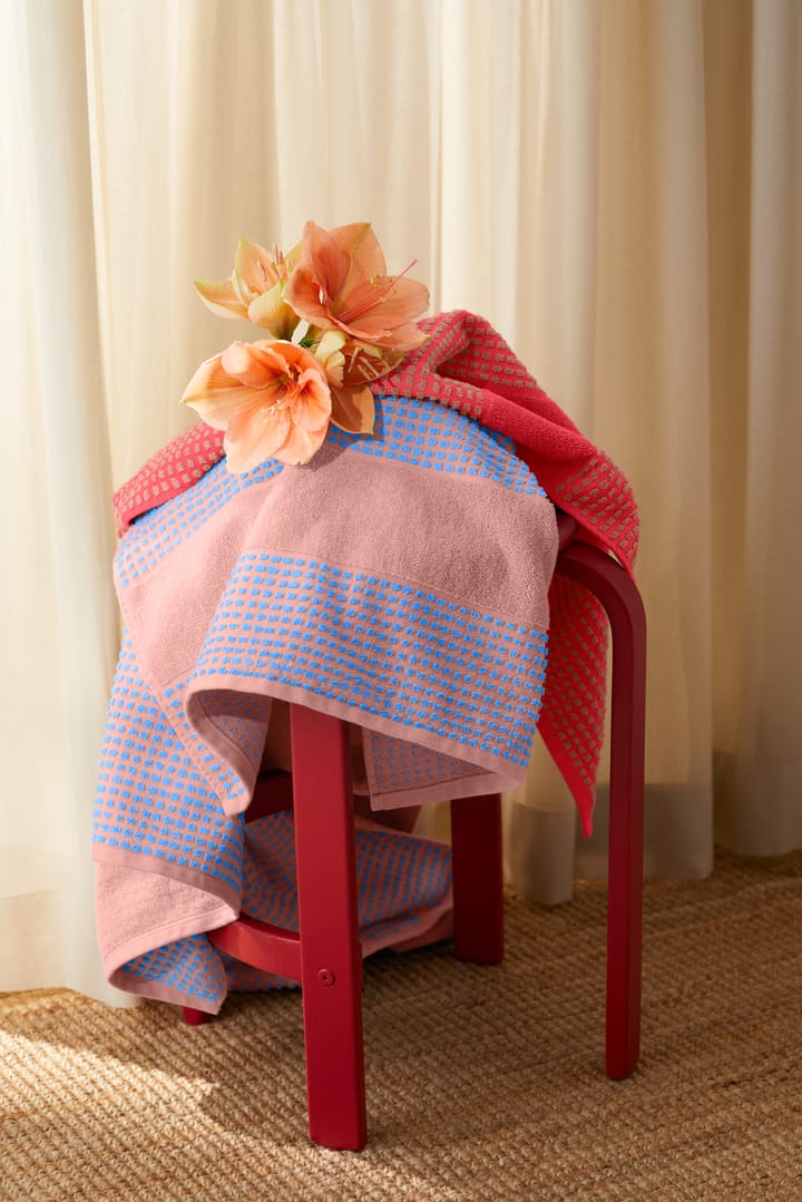 Check handdoek 70x140 cm, Rood-zand Juna