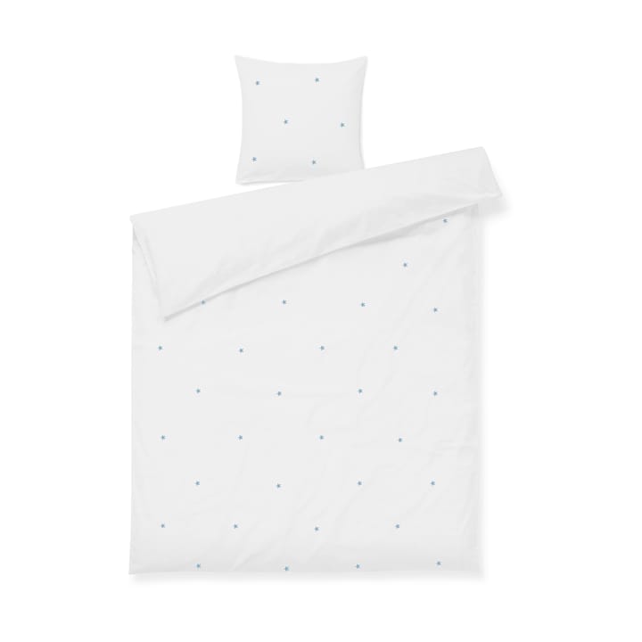 Daisy dekbedovertrek 150x210 cm - Wit-lichtblauw - Juna