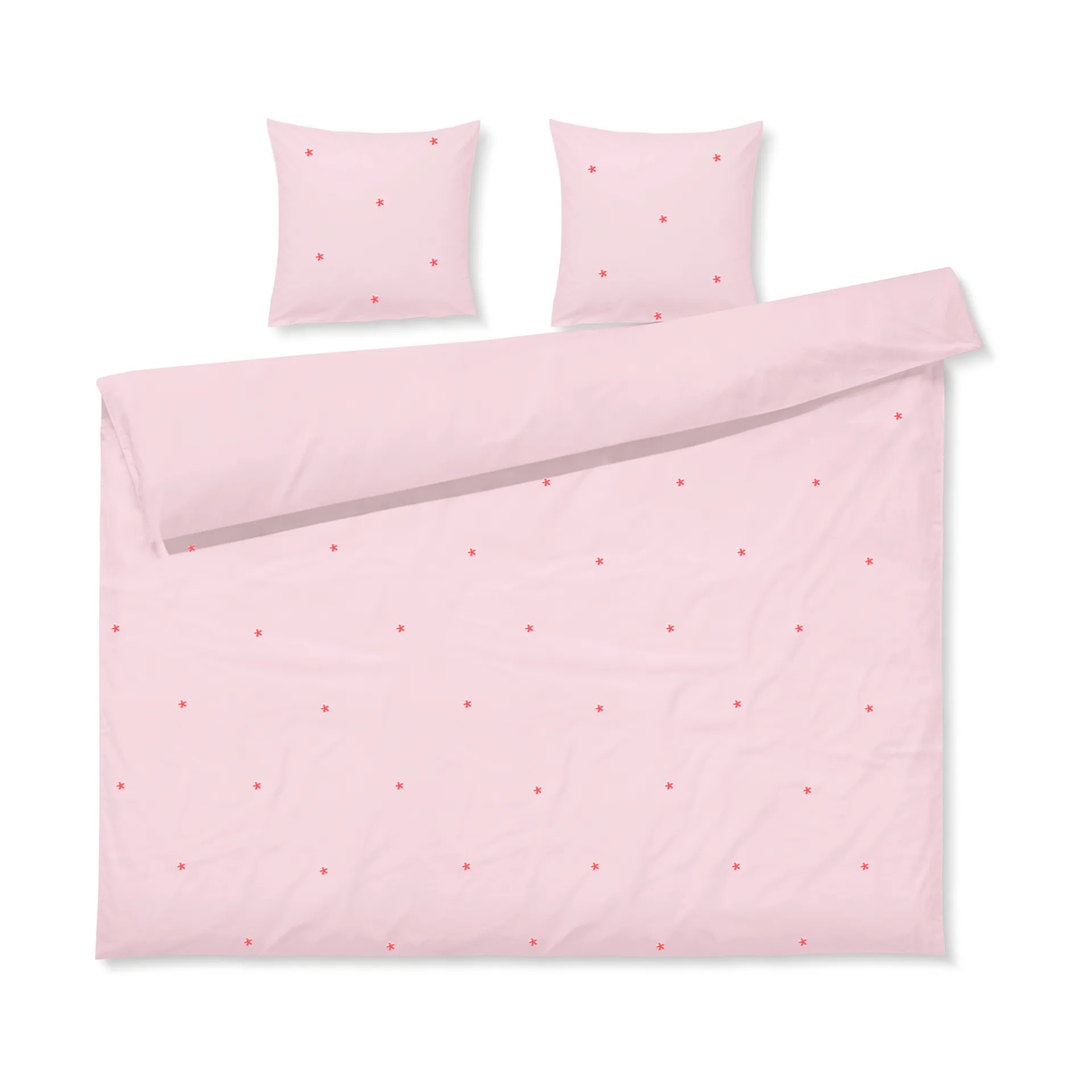 Daisy dekbedovertrek 220x220 cm, Roze-rood Juna