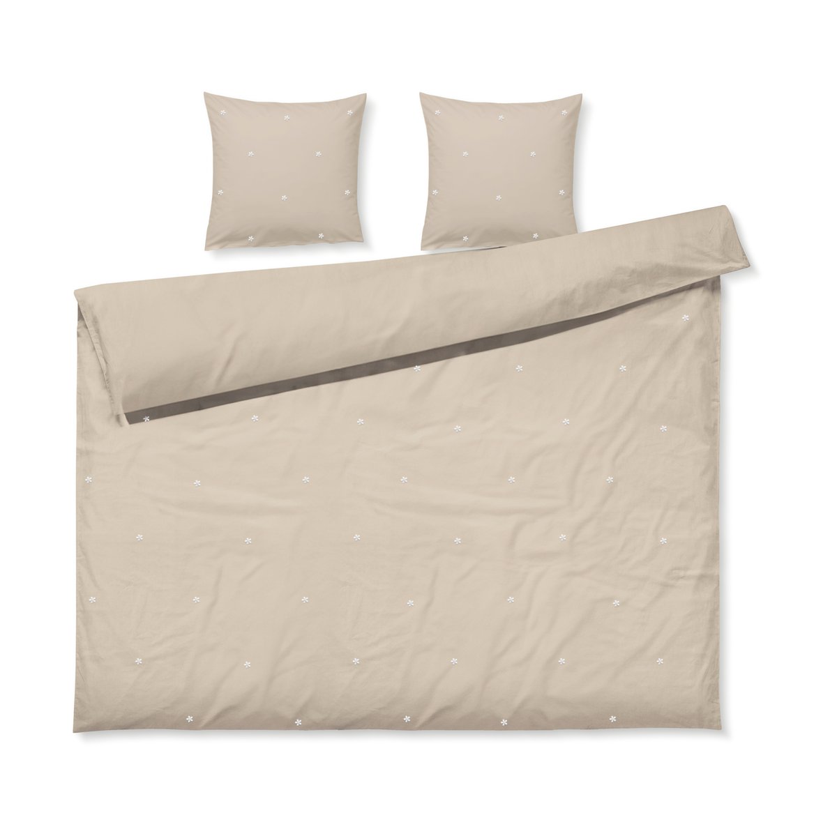 Juna Daisy dekbedovertrek 220x220 cm Zand-wit | Scandinavisch Interieur | Beddensets | Beige