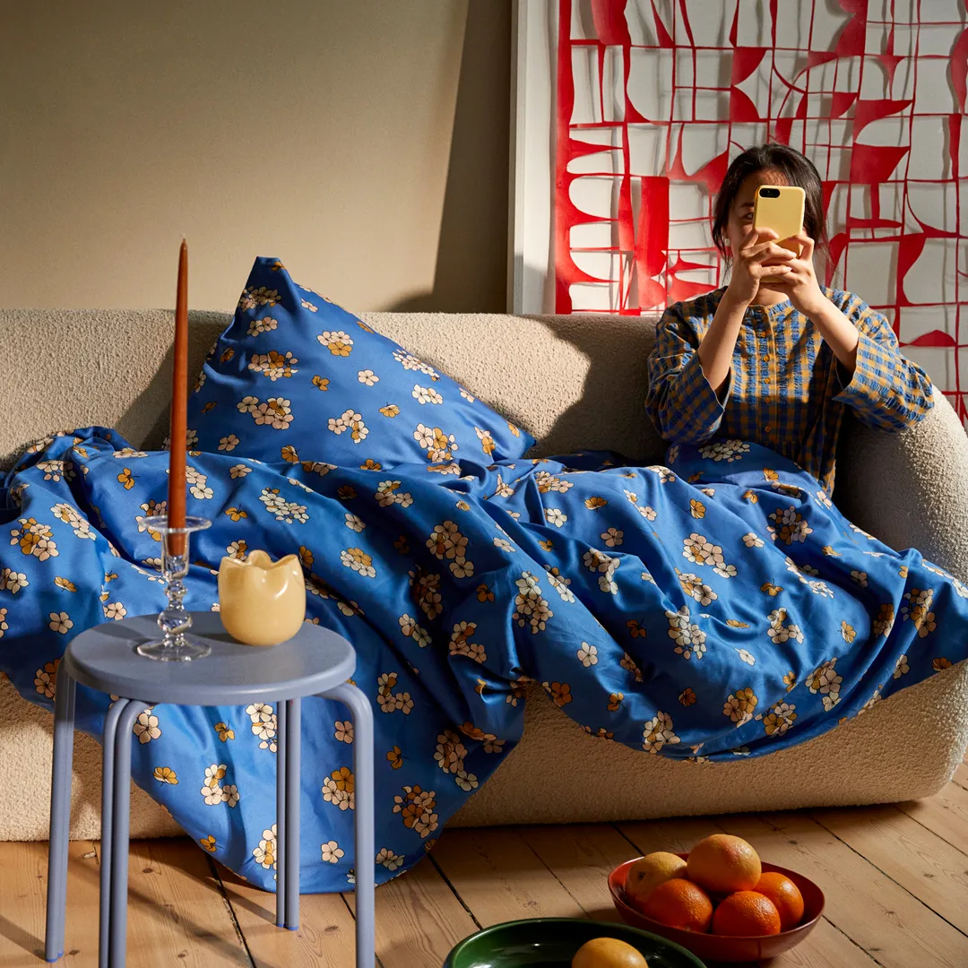 Grand Pleasantly dekbedovertrek 150x210 cm, Blauw Juna