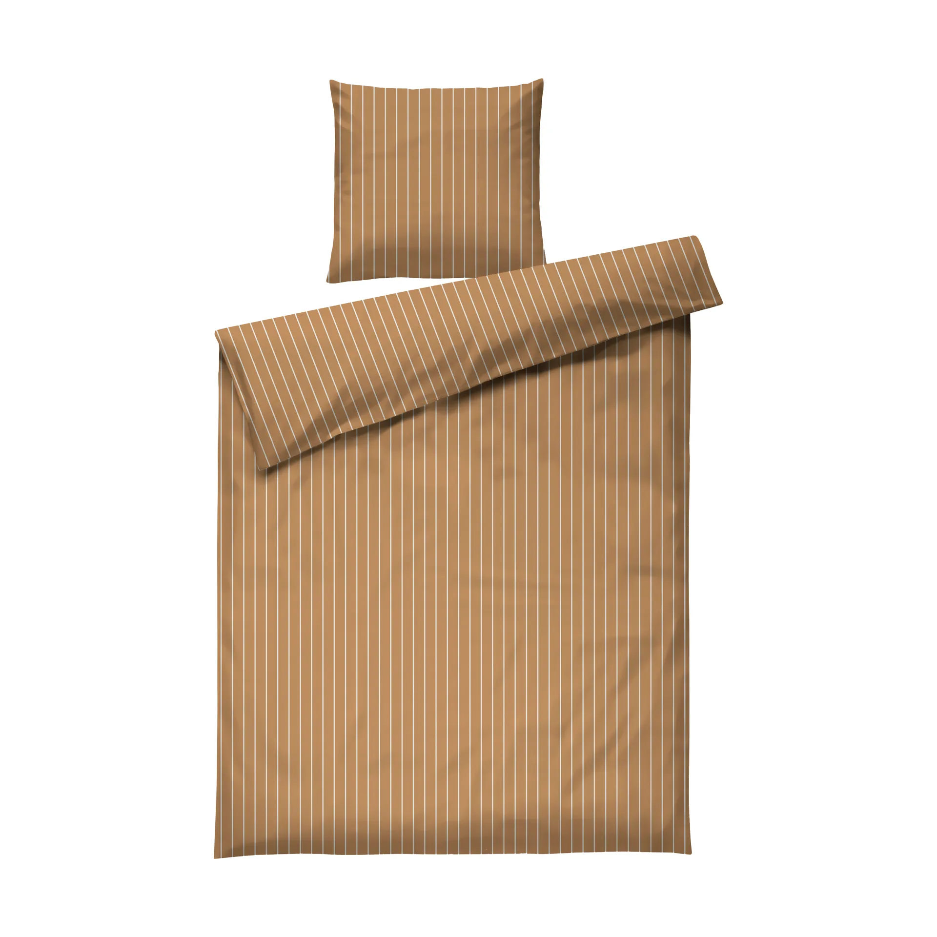 Soft dekbedovertrekset, 150x210/50x60 cm, karamel-offwhite Juna