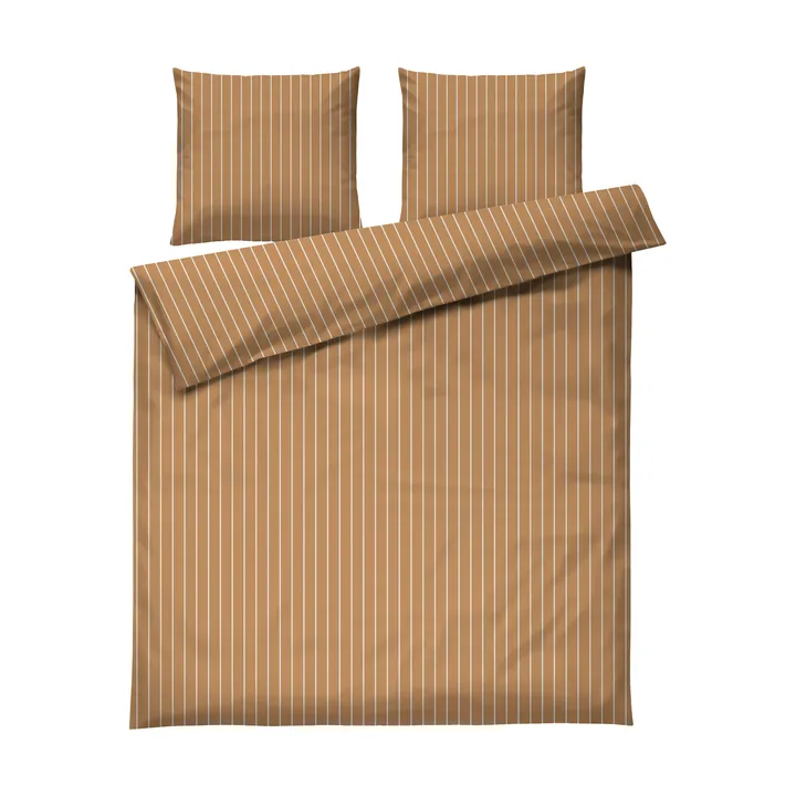 Soft dekbedovertrekset, 220x220/2x50x60 cm - karamel-offwhite - Juna