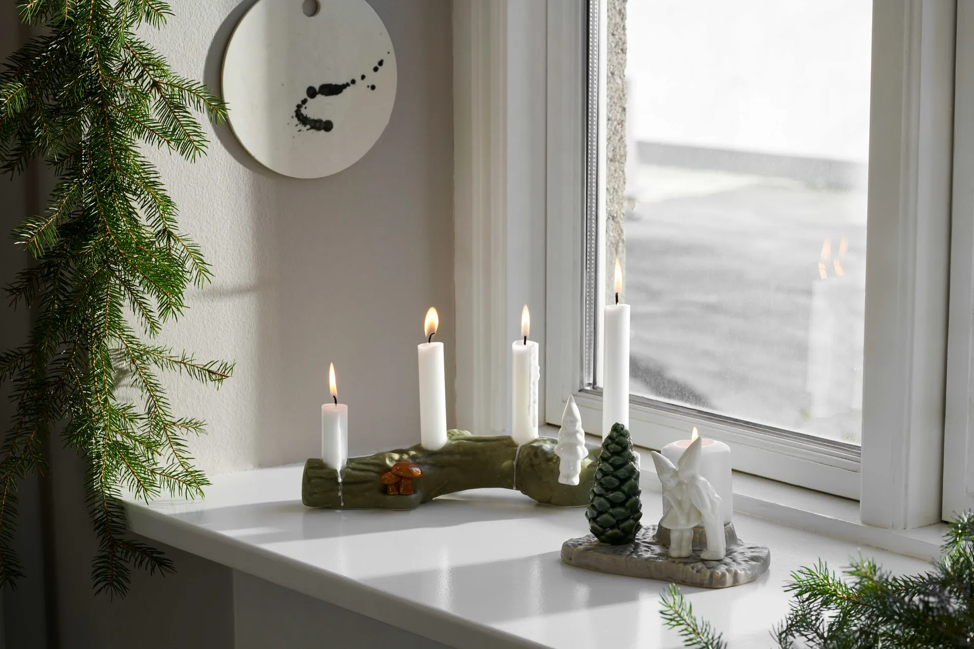 Christmas Tales adventskandelaar paddenstoel, Groen Kähler