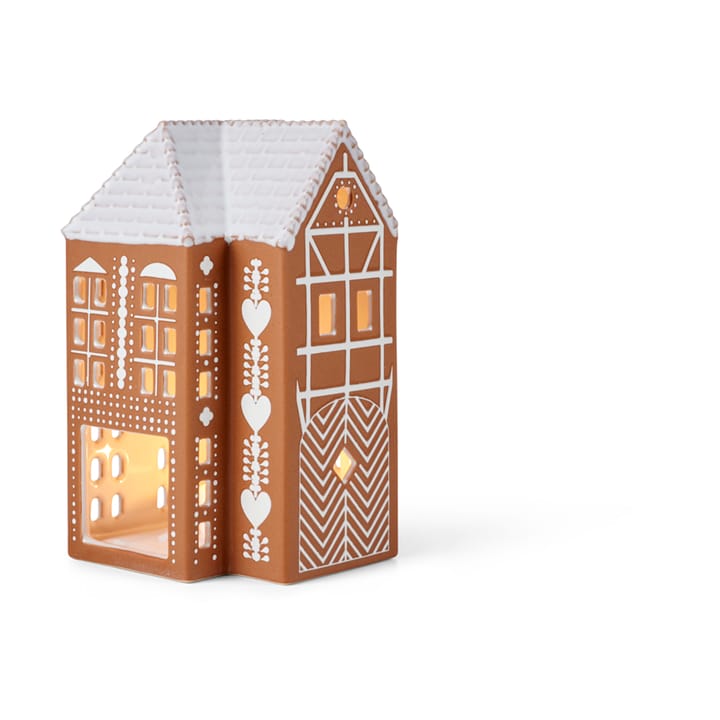 Gingerbread Waxinelichtjeshouder groot 17 cm, Bruin Kähler