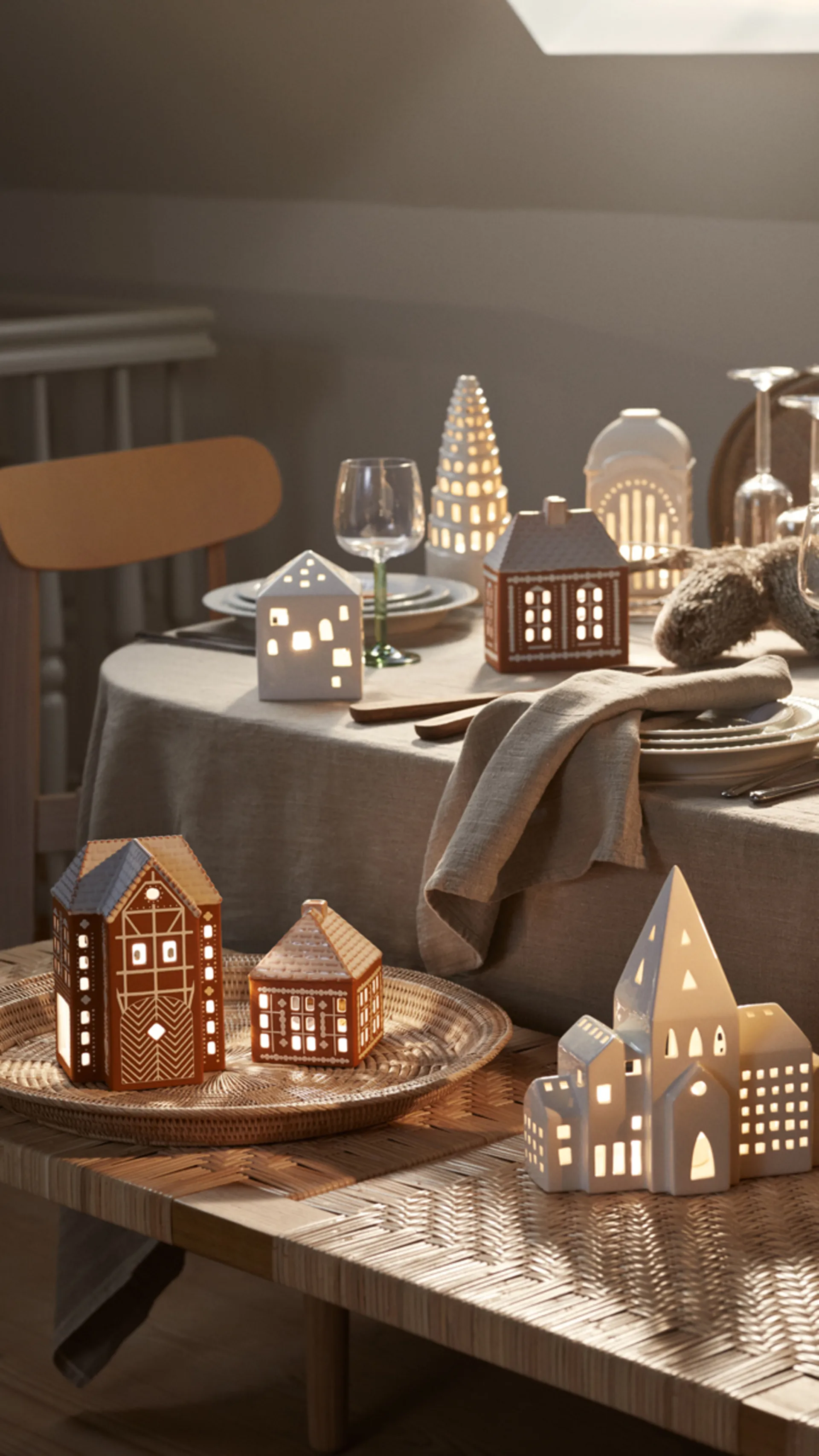 Gingerbread Waxinelichtjeshouder groot 17 cm, Bruin Kähler