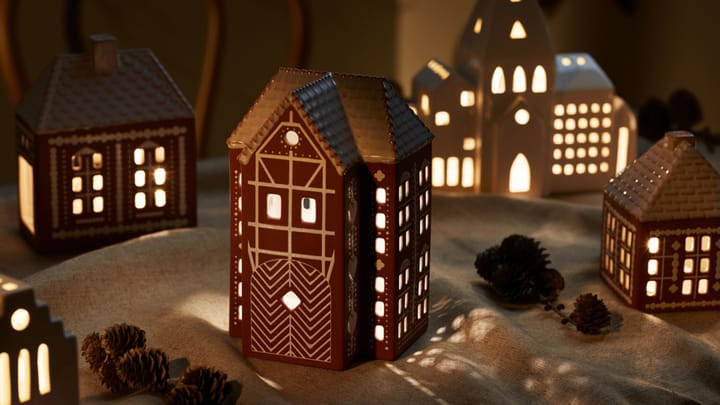 Gingerbread Waxinelichtjeshouder groot 17 cm, Bruin Kähler
