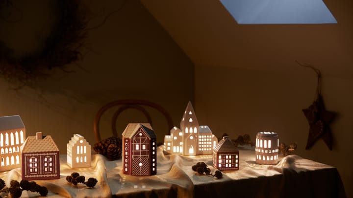 Gingerbread Waxinelichtjeshouder groot 17 cm, Bruin Kähler