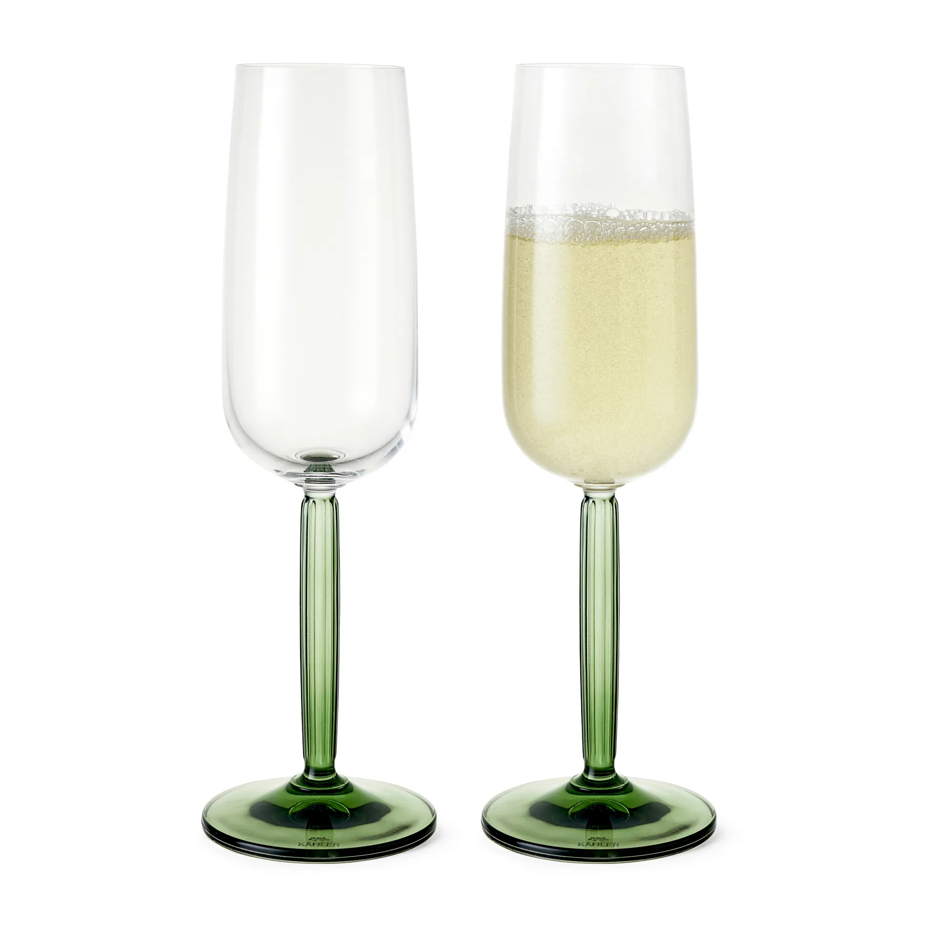 Hammershøi Champagneglas 24 cl 2pack, Groen Kähler