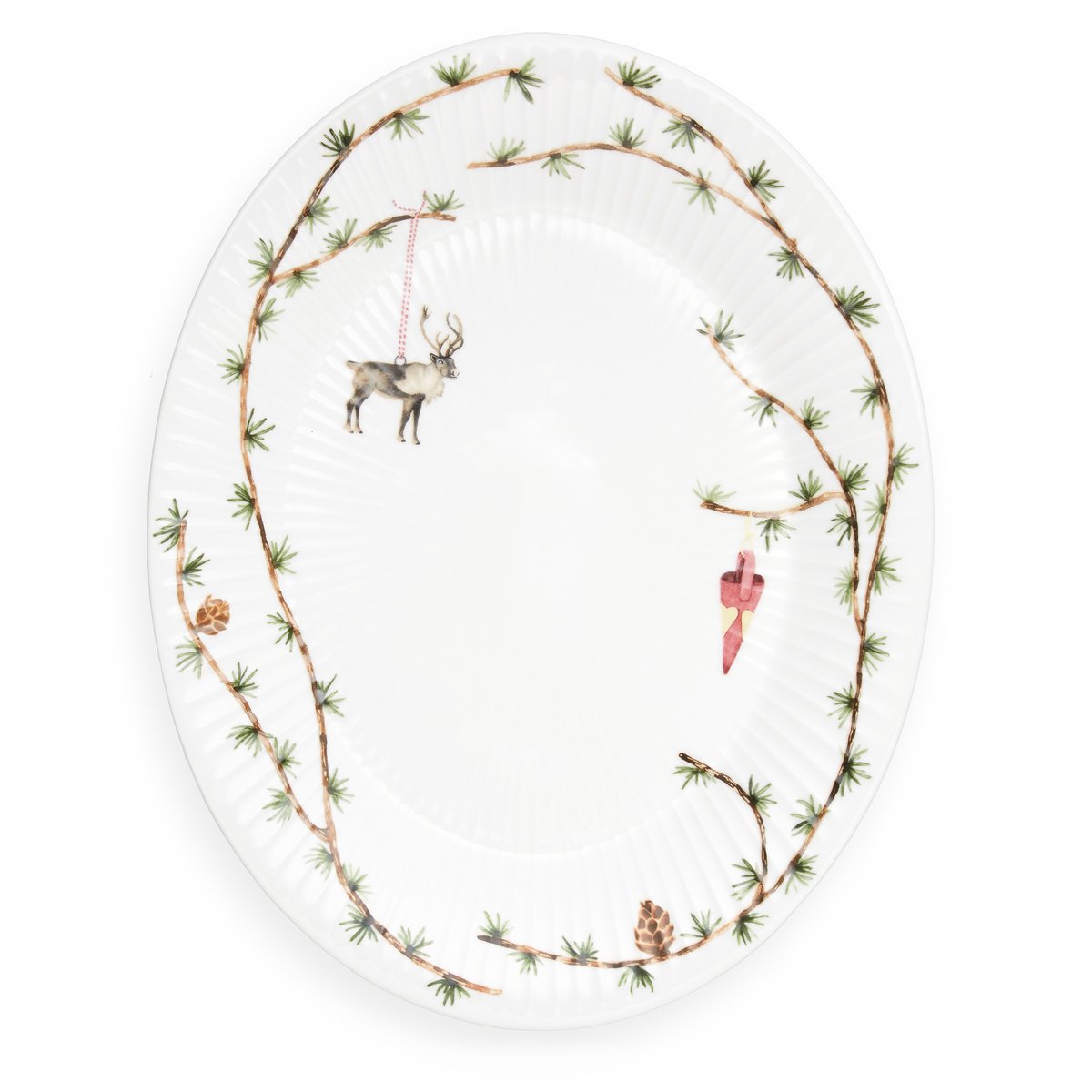 Kähler Hammershoi Christmas ovale schaal 27x34 cm | Scandinavisch Interieur | Serveerschalen & -schotels | Wit